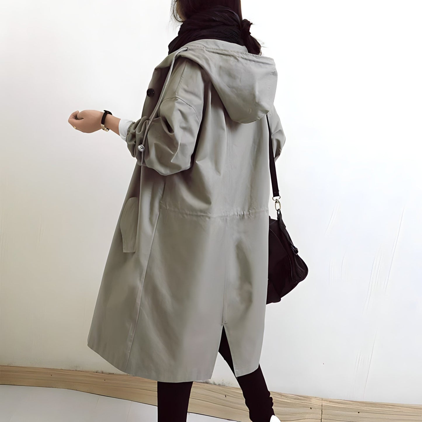 Lena | Lässiger Trenchcoat mit Kapuze für Damen
