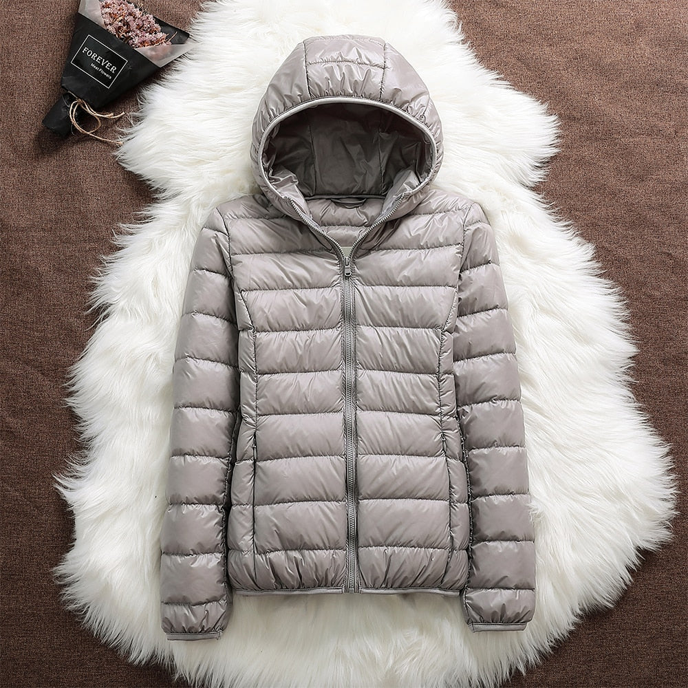 Niklas | Moderne Steppjacke mit weißen Entenfedern
