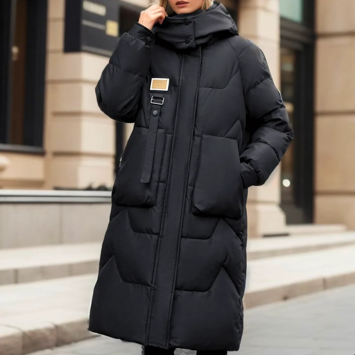 Nina | Stylische lange Puffer-Jacke für Damen