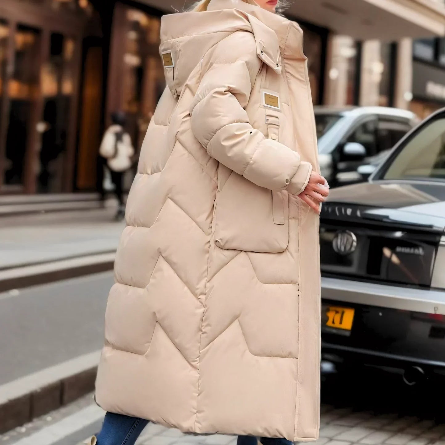 Nina | Stylische lange Puffer-Jacke für Damen