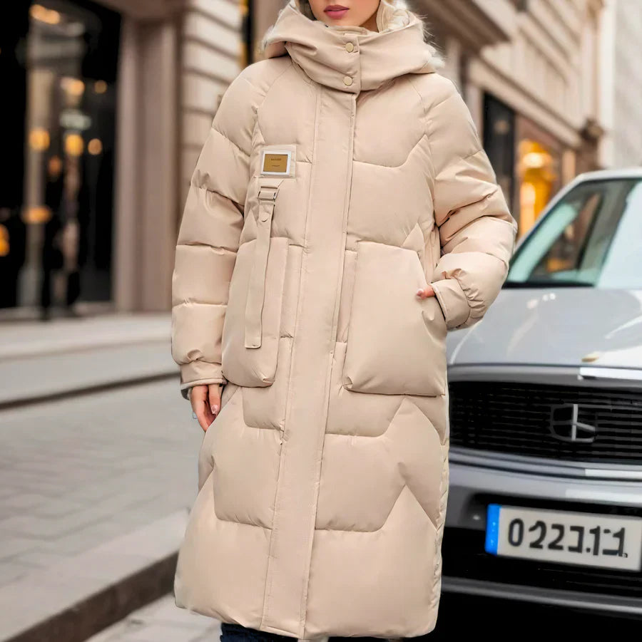 Nina | Stylische lange Puffer-Jacke für Damen