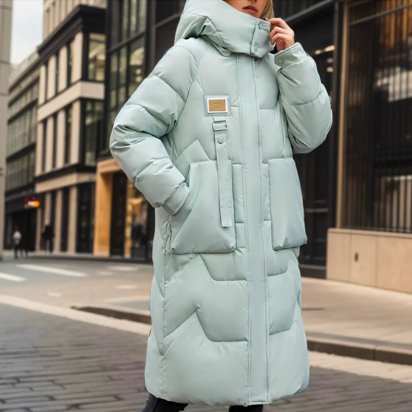 Nina | Stylische lange Puffer-Jacke für Damen