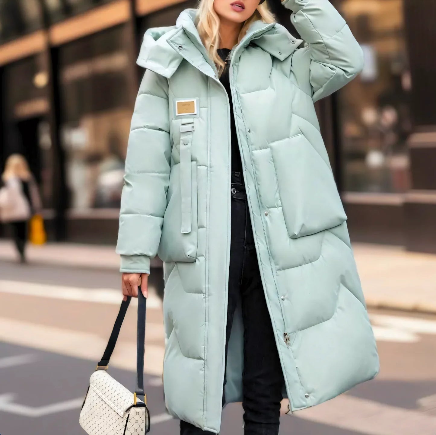 Nina | Stylische lange Puffer-Jacke für Damen