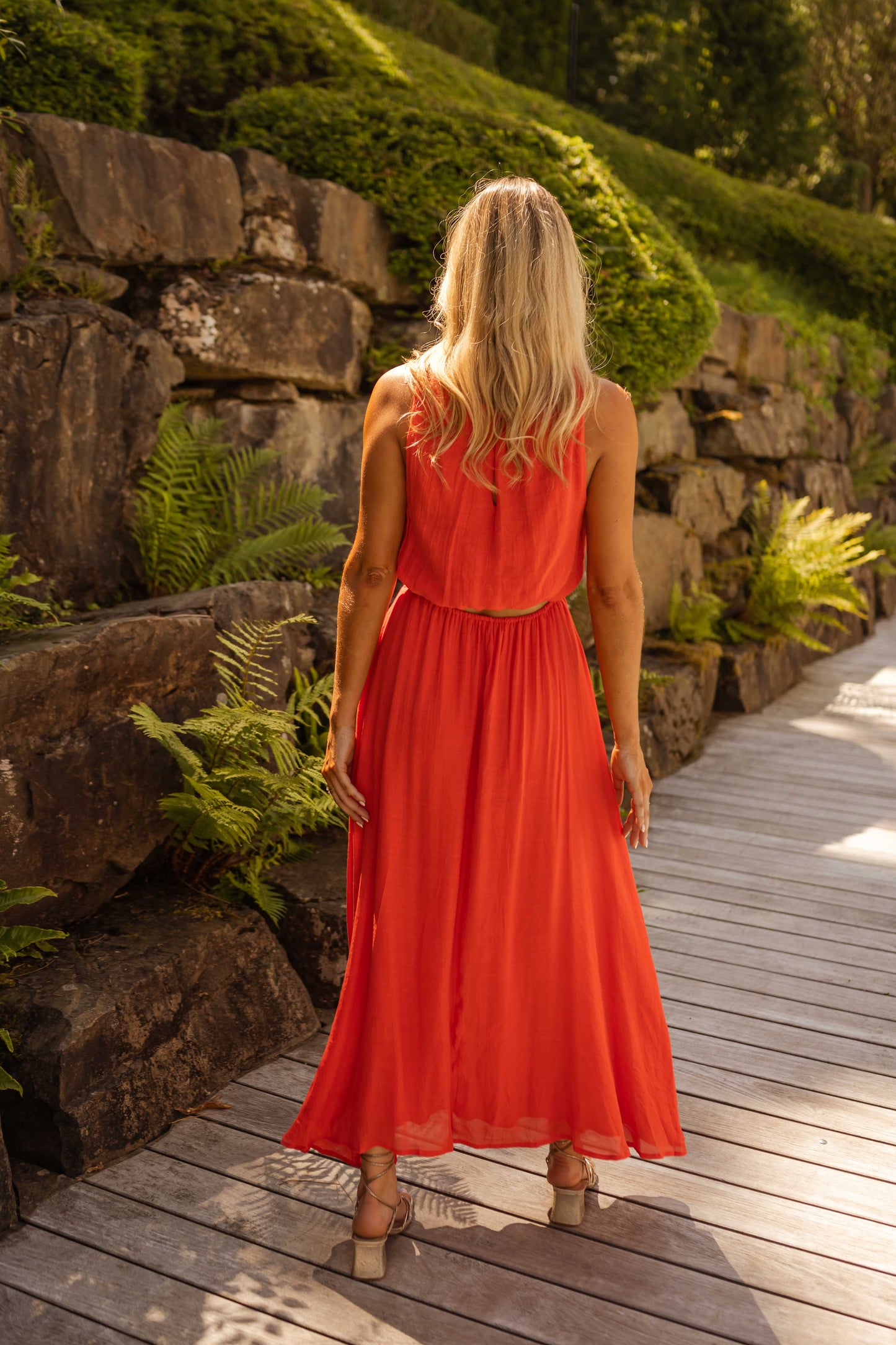 Mira | Elegantes Sommerkleid in kräftigem Orange