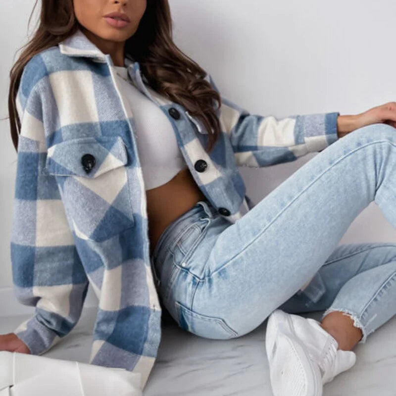 Clara | Stylische & bequeme Herbst-Karierte Jacke