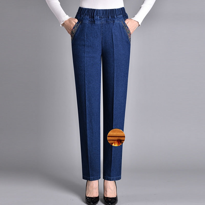 Eva | Elegante Damenjeans mit hohem Bund und Seitentaschen