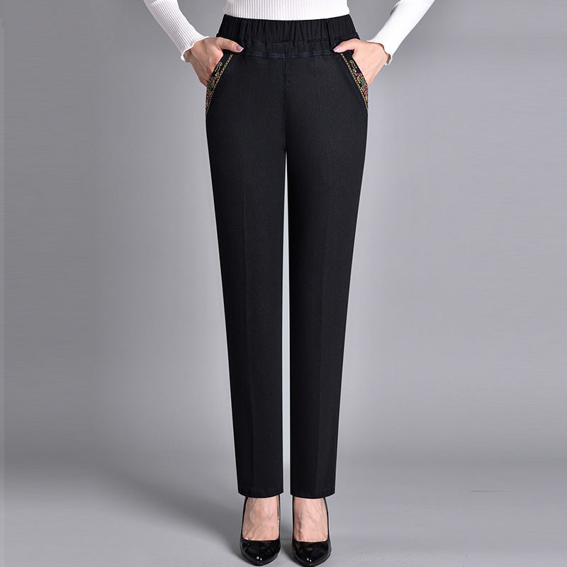 Eva | Elegante Damenjeans mit hohem Bund und Seitentaschen