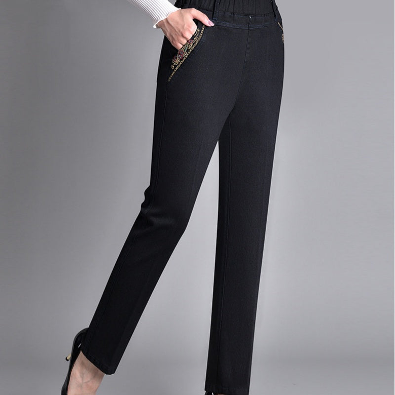 Eva | Elegante Damenjeans mit hohem Bund und Seitentaschen