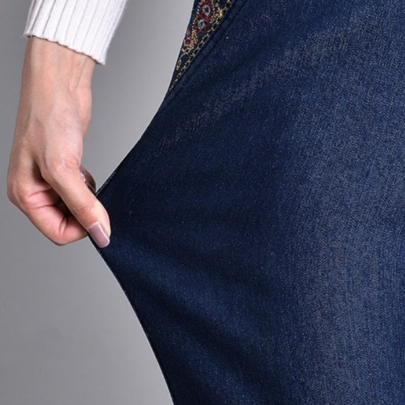 Eva | Elegante Damenjeans mit hohem Bund und Seitentaschen