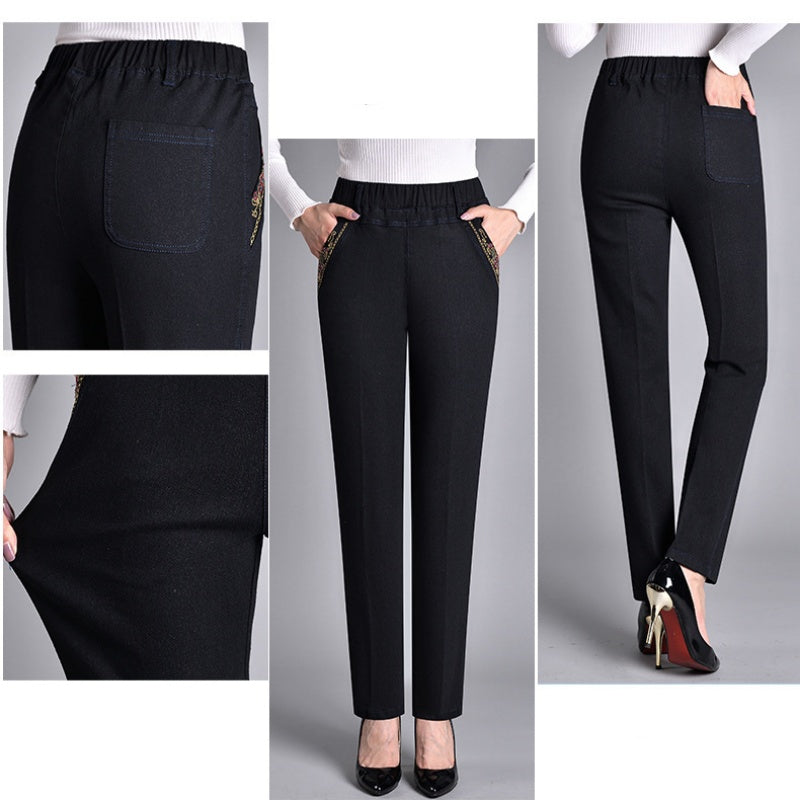 Eva | Elegante Damenjeans mit hohem Bund und Seitentaschen