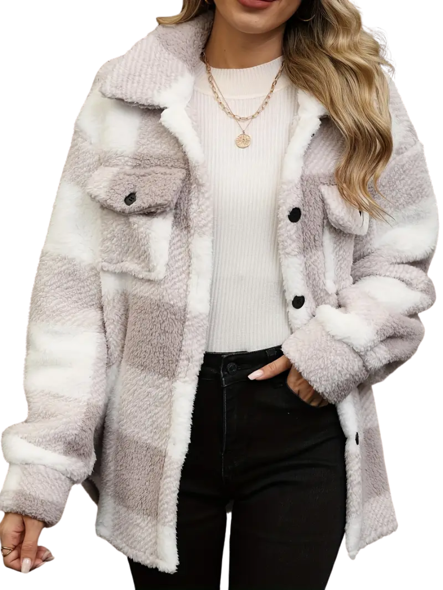 Lena | Leichte Fleecejacke im klassischen Karodesign
