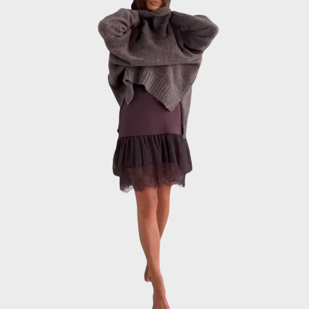 Nora | Damen Zweiteiler Pullover Kleid stilvoll