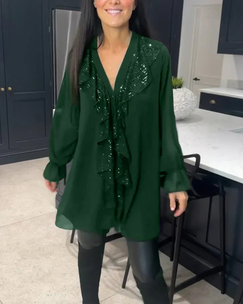 Lina | Elegante Bluse für Damen mit Volantbesatz