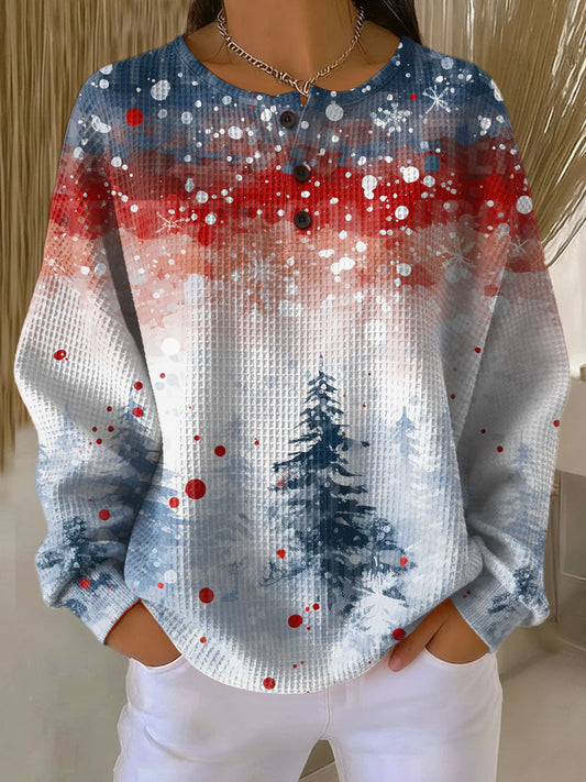 Mila | Damen Weihnachts-Pullover Feines Baum-Design