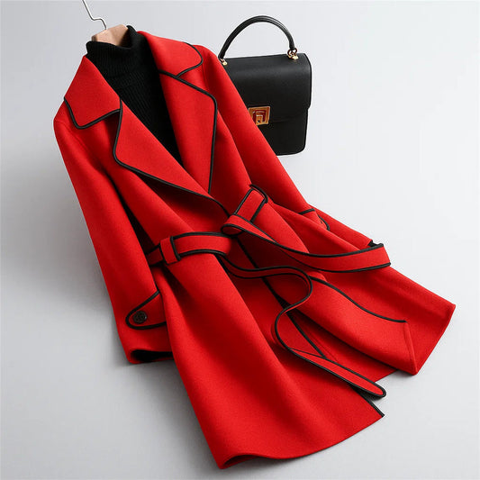 Maya | Damen Trenchcoat mit elegantem Bindegürtel