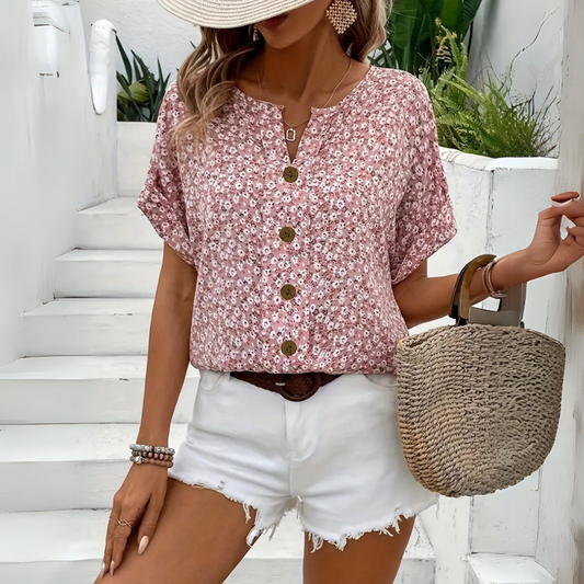 Marie | Feminine Sommerbluse mit Knöpfen