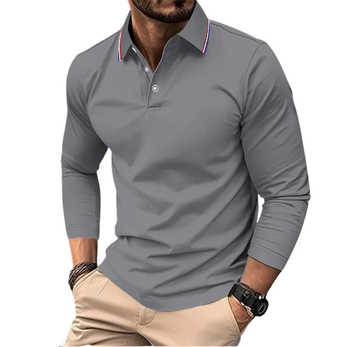 Rafael | Premium Polo Herren stilvoll mit kontrastierendem Kragen