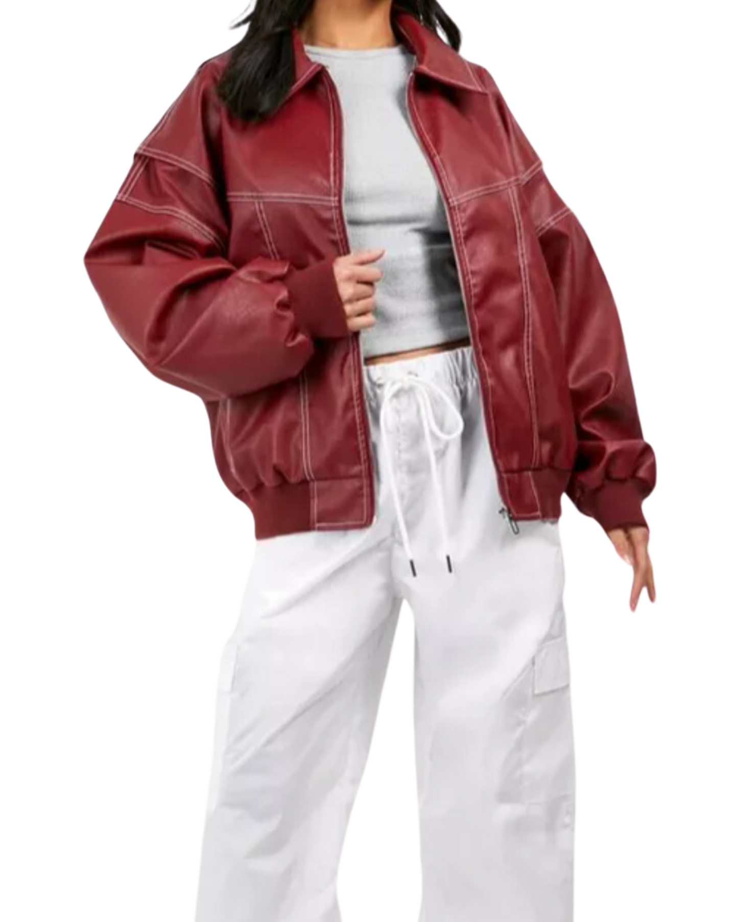Isabel | Bequeme Damen Lederjacke in Plus Size mit Zipper