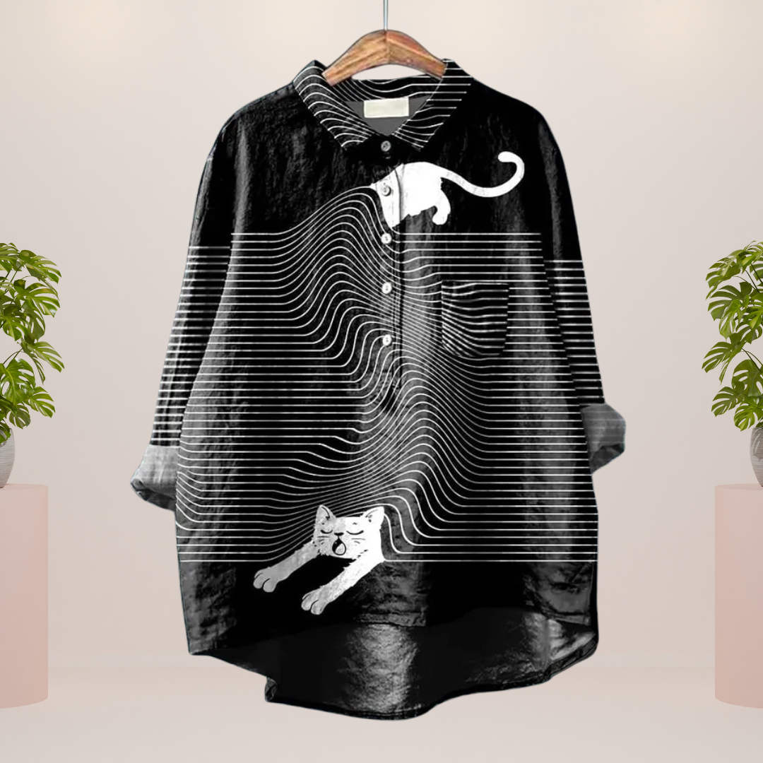 Elena | Lässiges Damen Kunstshirt mit auffälligem Print
