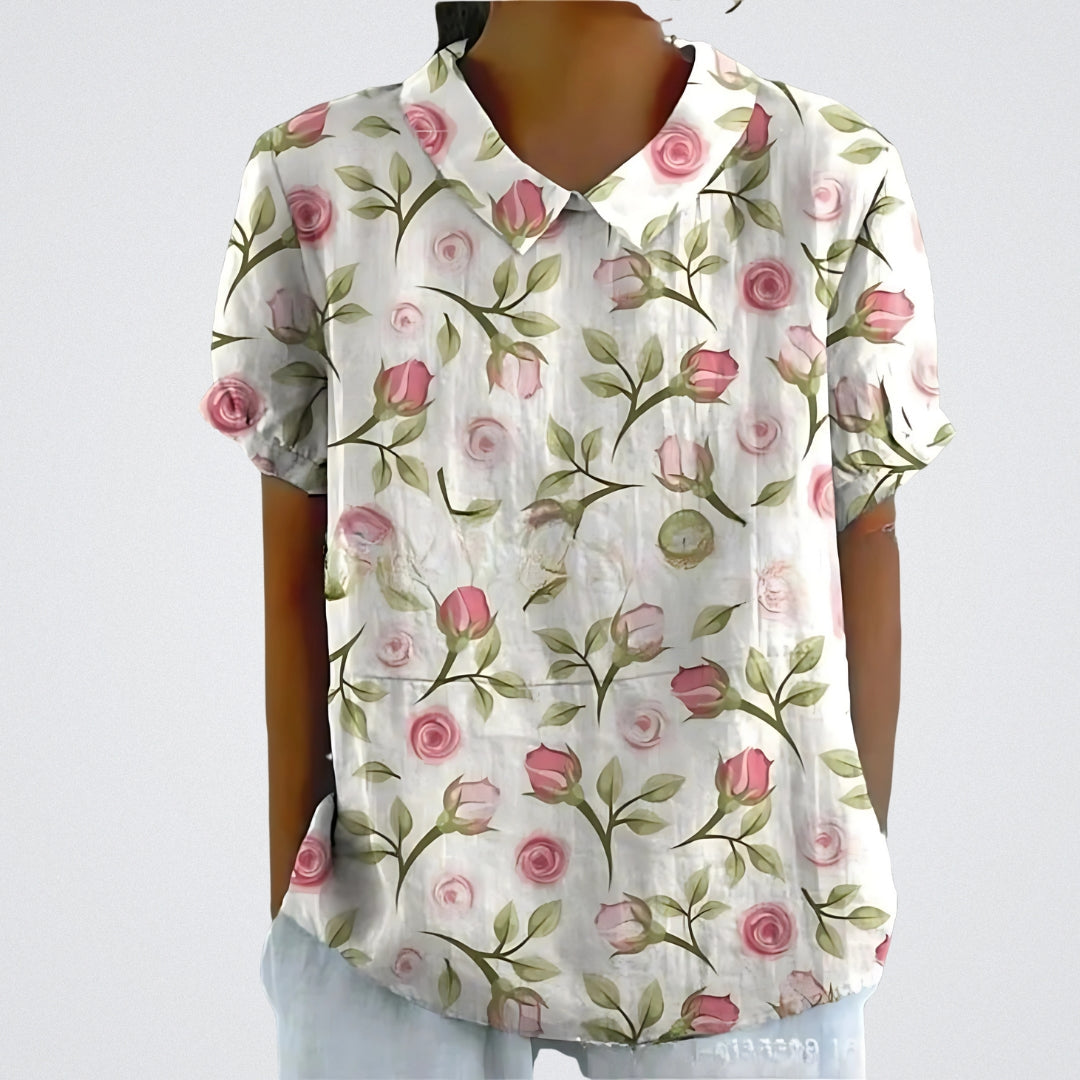 Emilia | Moderne Bluse mit Blumenmuster
