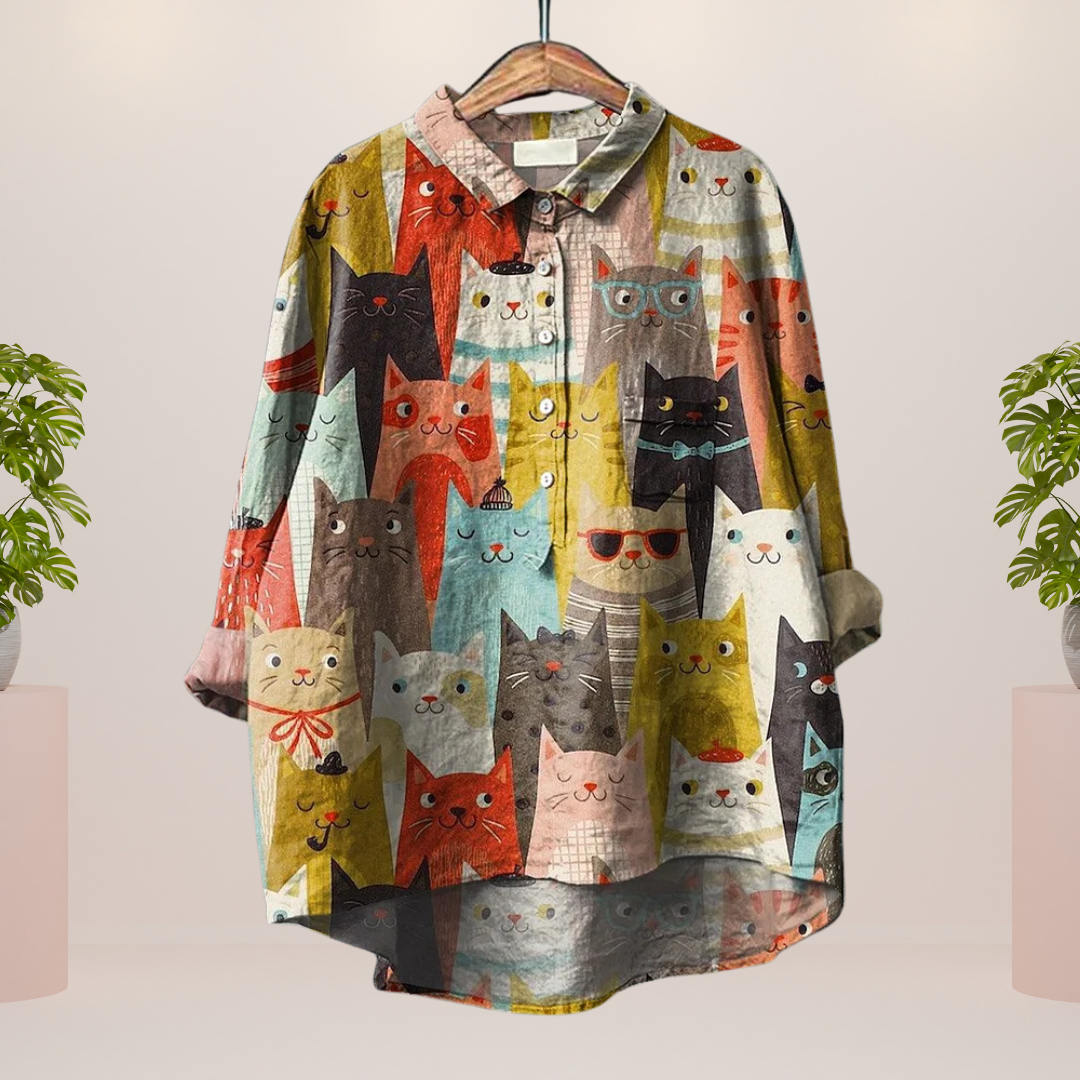 Elena | Lässiges Damen Kunstshirt mit auffälligem Print
