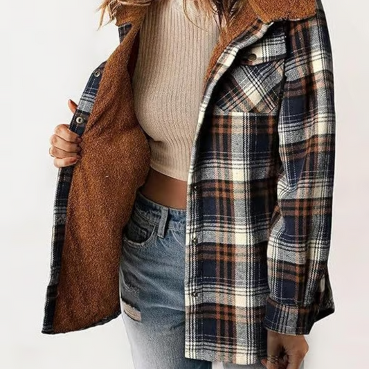 Mara | Modische Jacke für Damen mit Karo-Muster
