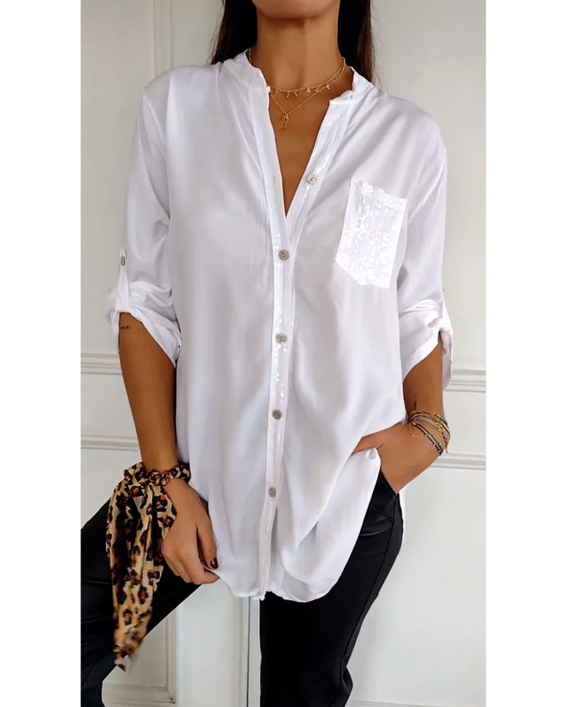 Julia | Modisches Damen Top casual elegant mit funkelnden Details
