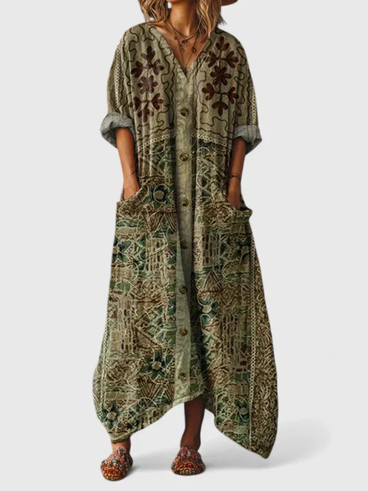 Mia | Damen Maxikleid lang lässig und stilvoll