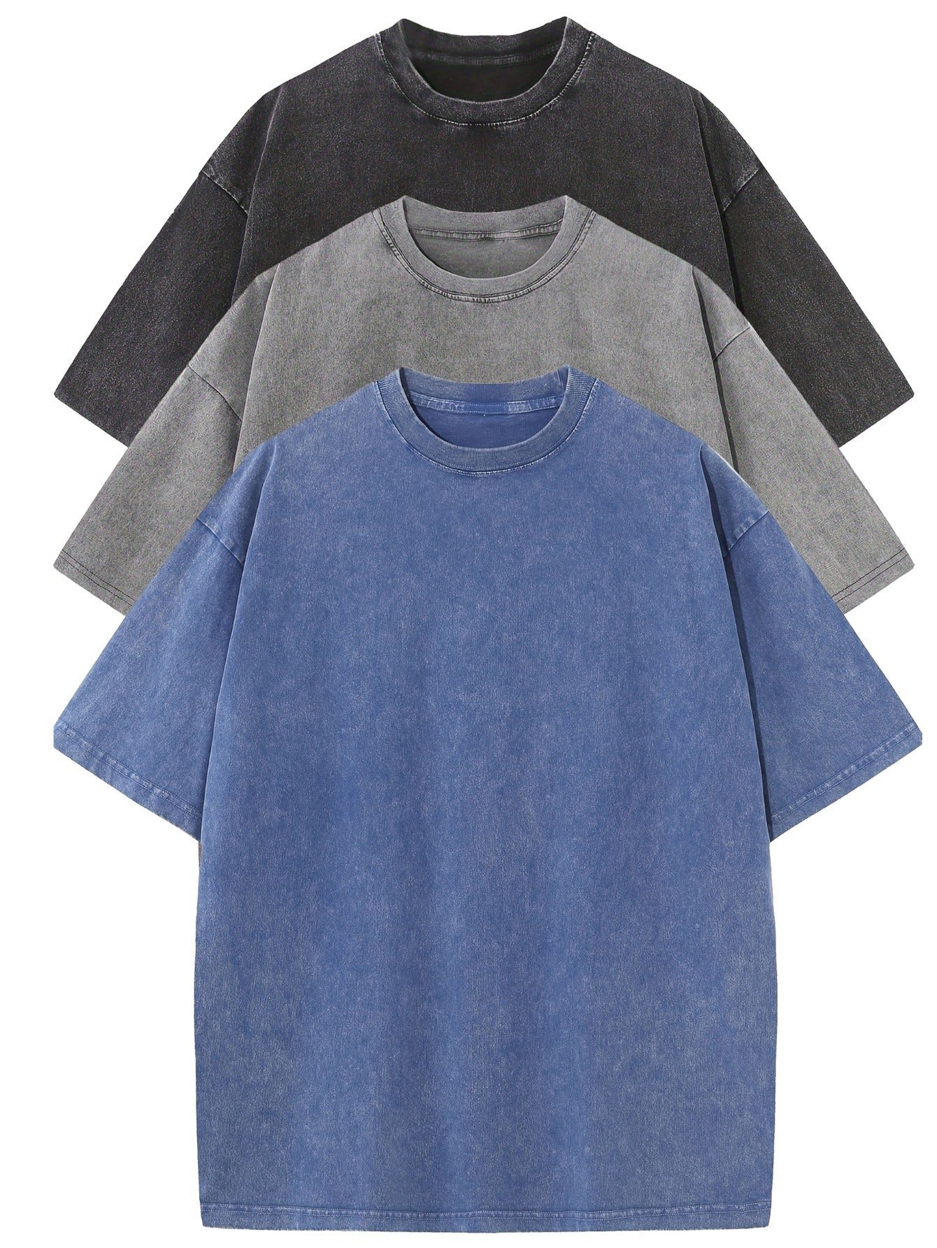 Lias | Lockeres Herren T-Shirt Set aus reiner Baumwolle – 3er-Pack