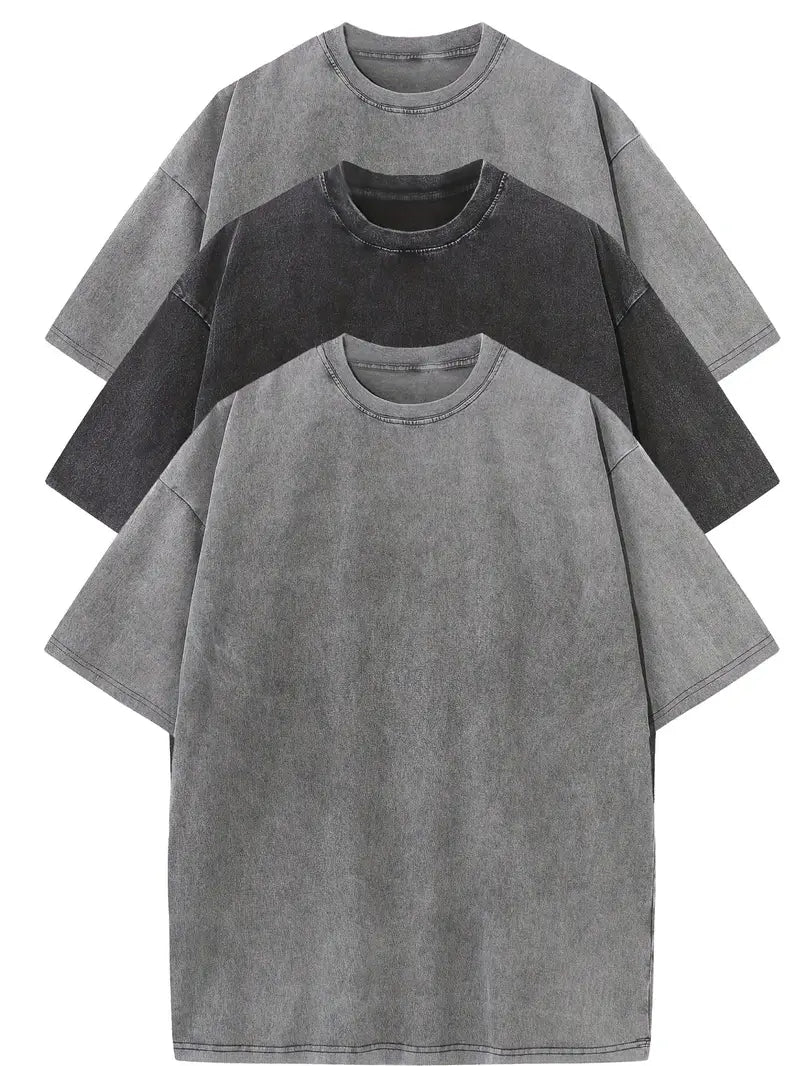 Lias | Lockeres Herren T-Shirt Set aus reiner Baumwolle – 3er-Pack