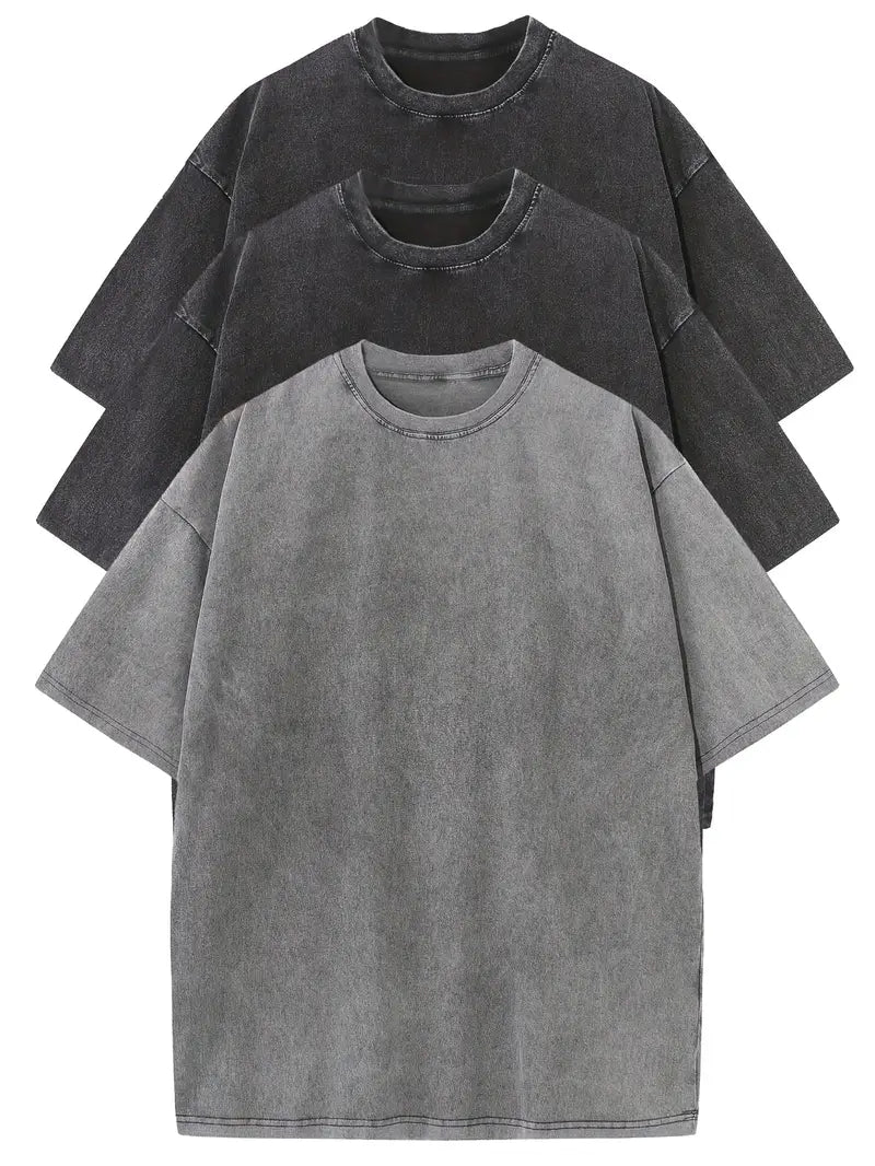 Lias | Lockeres Herren T-Shirt Set aus reiner Baumwolle – 3er-Pack