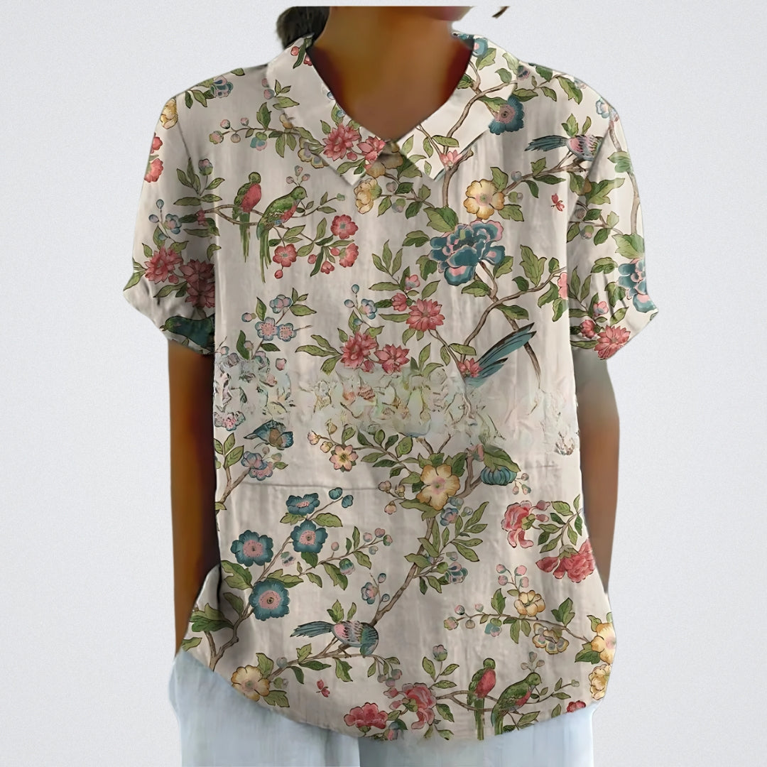 Emilia | Moderne Bluse mit Blumenmuster