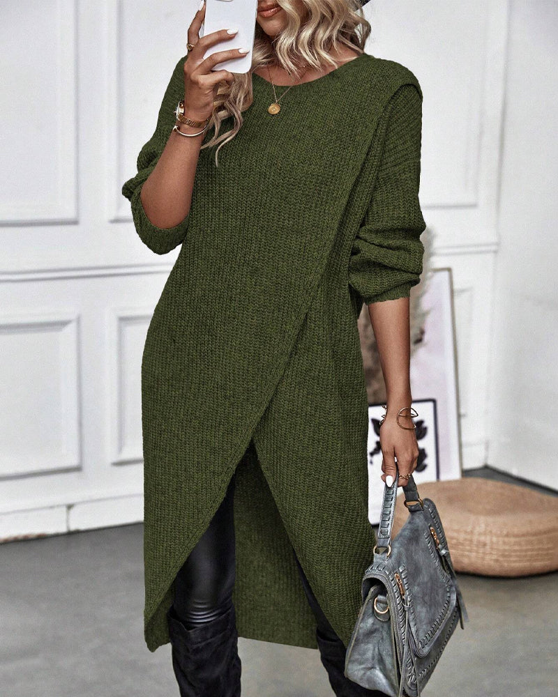 Nina | Stilvolles Damen Strickkleid lang & gemütlich tragbar