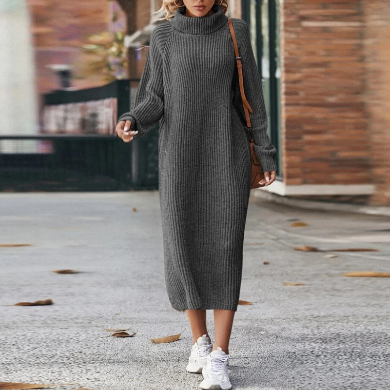 Sophie | Damen Strickkleid lang modern & stilvoll tragbar