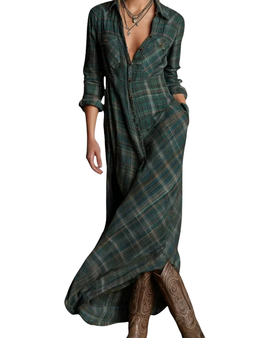 Nora | Modisches Hemdkleid mit Bindegürtel in Taille