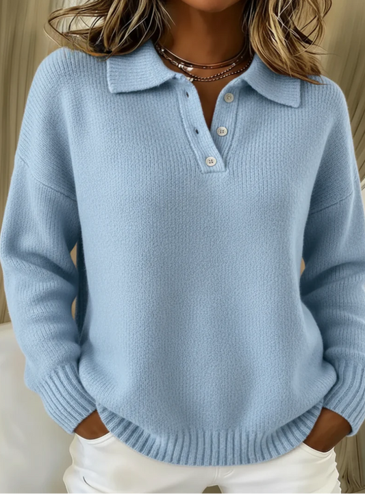 Lena | Eleganter Damen-Strickpullover mit Polokragen