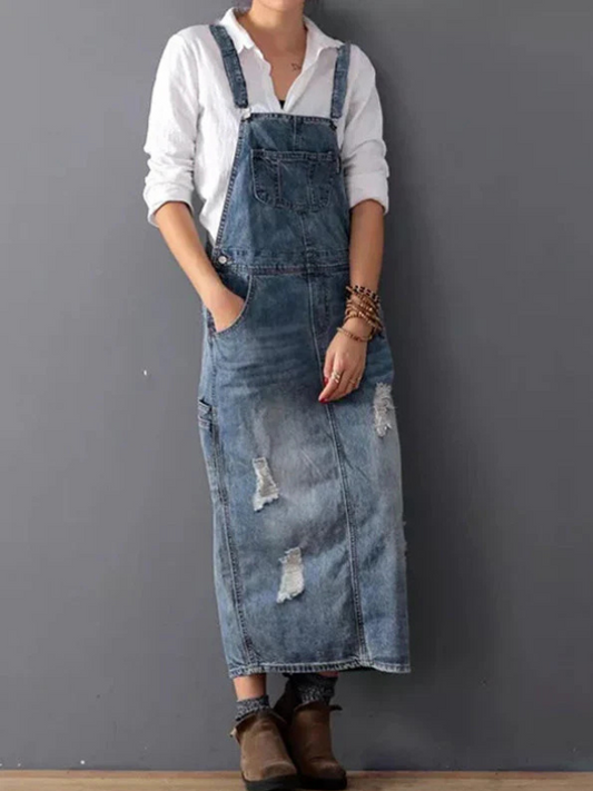 Lilly | Lockeres Latzkleid aus Denimstoff