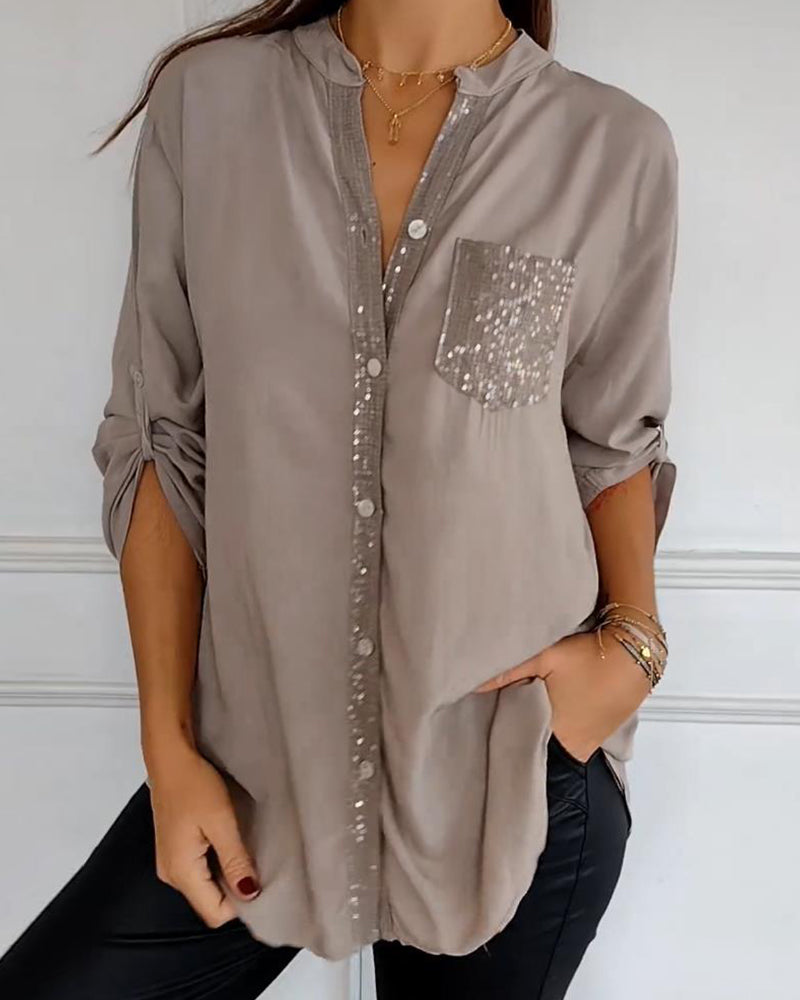 Julia | Modisches Damen Top casual elegant mit funkelnden Details
