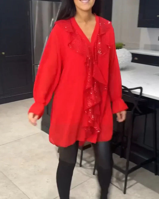 Lina | Elegante Bluse für Damen mit Volantbesatz
