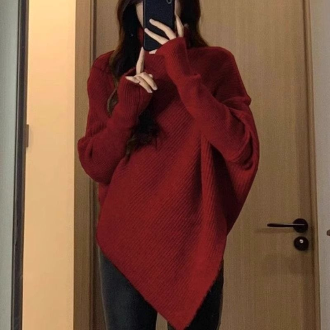 Marlene | Oversized Poncho Damenpullover Lässig Gestylt