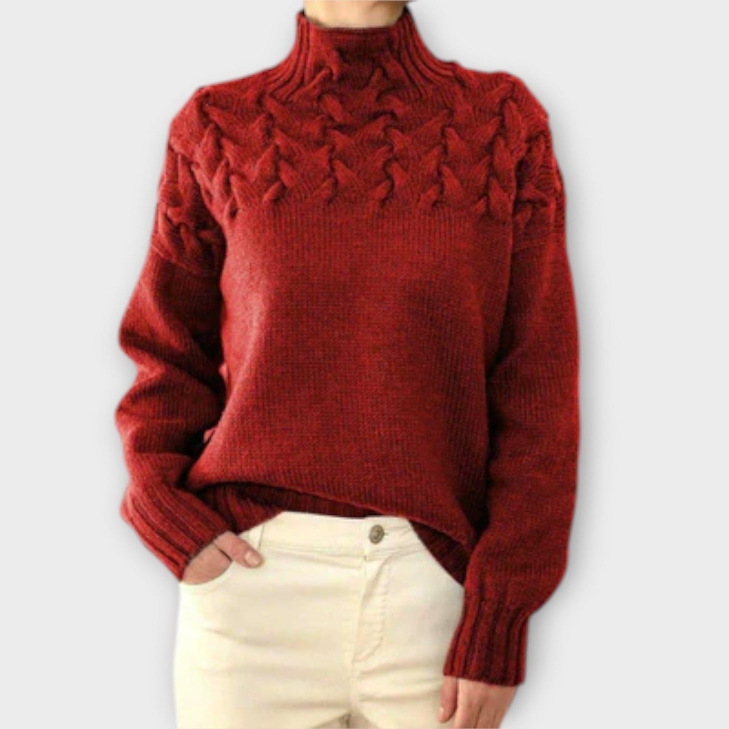 Sofia | Damen Zopfstrickpullover bequem & stilvoll