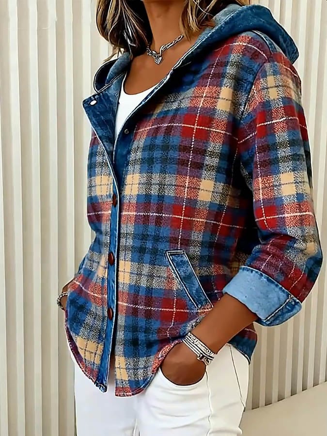 Mona | Damen-Jeansjacke im modernen Kapuzen-Design