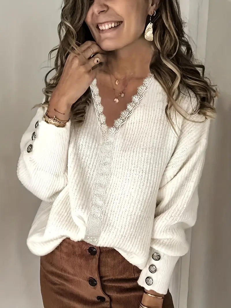 Talia | Stilvoller Strickpullover mit feinem Zopfdetail