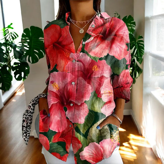 Helena | Vintage Damenbluse mit elegantem Blumenmuster