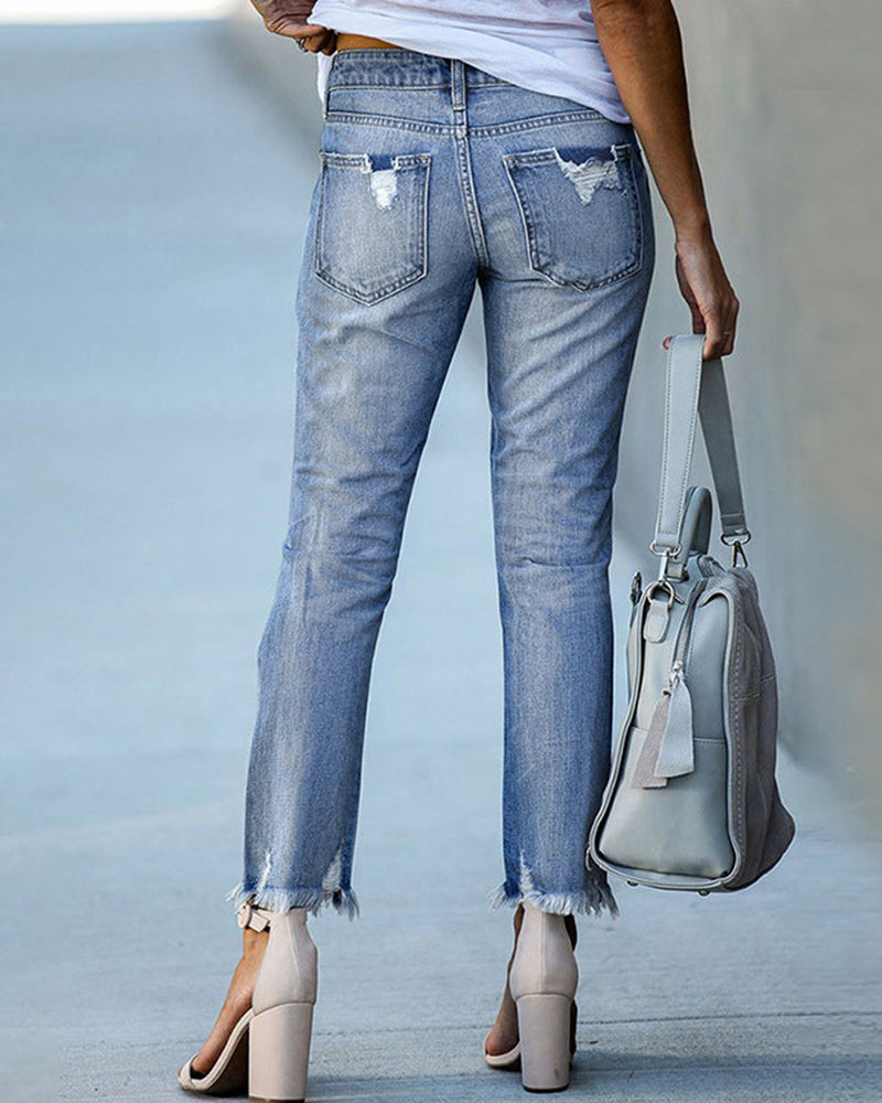 Mia | Slim Fit Damenjeans mit modernem Used-Effekt