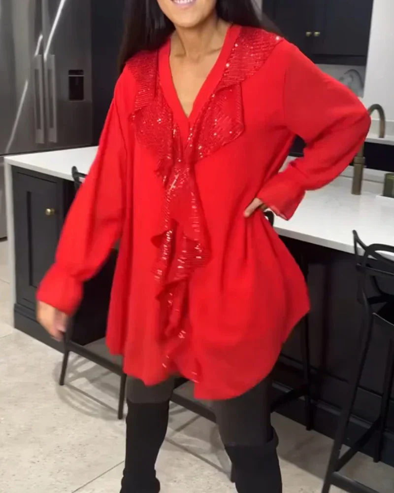 Lina | Elegante Bluse für Damen mit Volantbesatz