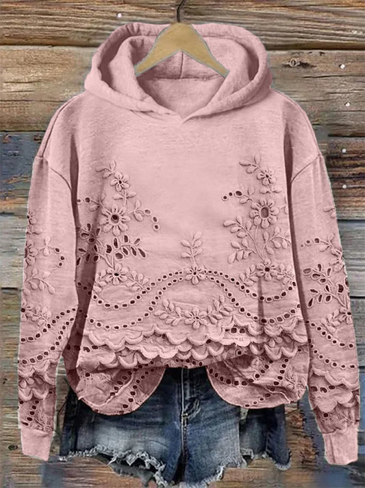 Johanna | Hoodie mit Blumenstickerei im modernen Design
