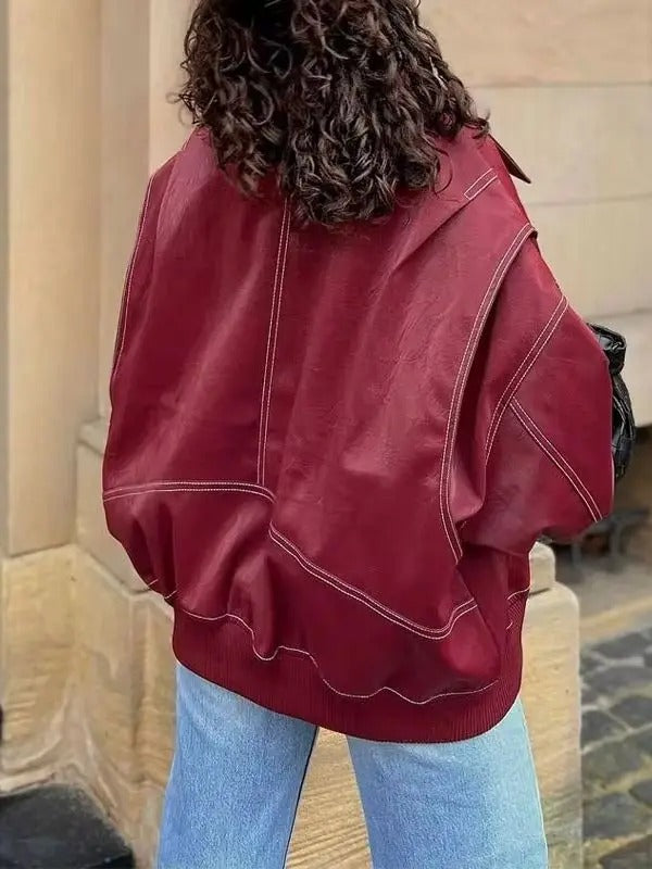 Isabel | Bequeme Damen Lederjacke in Plus Size mit Zipper