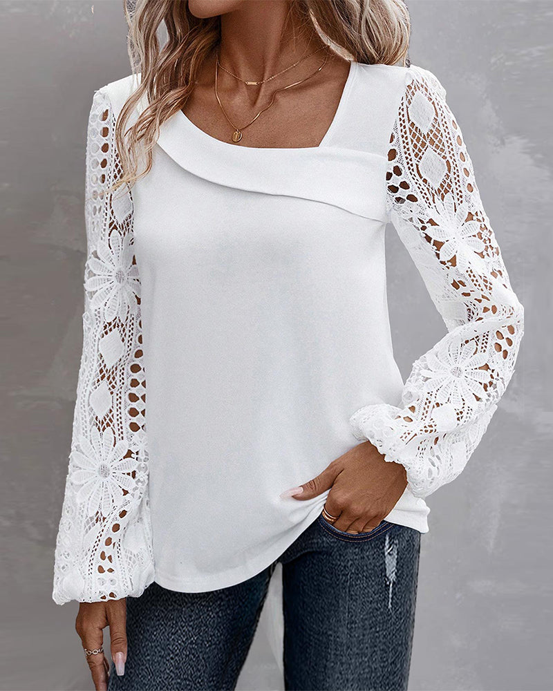 Lara | Damen Bluse casual & elegant mit feinen Spitzen