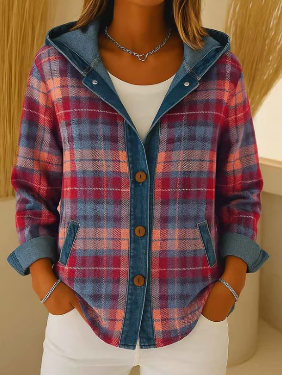 Mona | Damen-Jeansjacke im modernen Kapuzen-Design